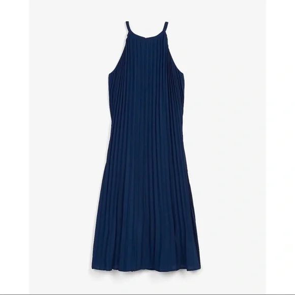 express blue pleated dress Express | Dresses | Express Pleated Trapeze Dress
